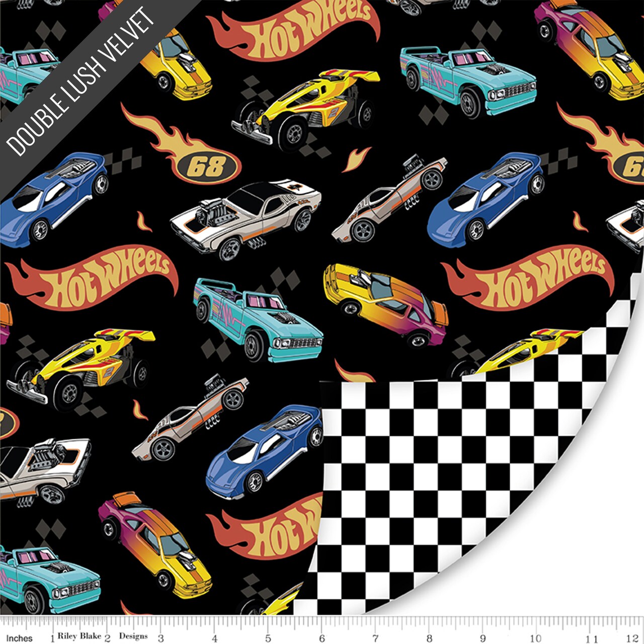 Hot Wheels Made to Race Double Lush Velvet (lv16804) | Double Lush Velvet | Riley Blake Designs | Riley Blake